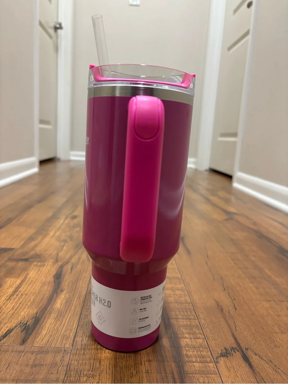 Stanley Quencher H2.0 Tumbler 40 oz in Pink Punch Shimmer Hydration Teacher Gift - Picture 7 of 12
